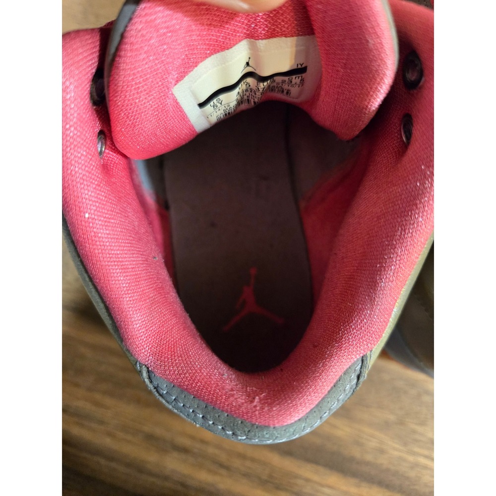 Nike Jordan‎ Kids High Top Sneakers Gray Pink Basketball Shoes Youth Size 5Y - Picture 8 of 10